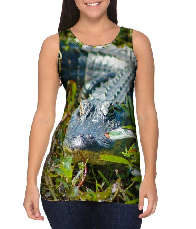 Women's Cropped Tank Tops with Vintage Band LogosRambo Alligator