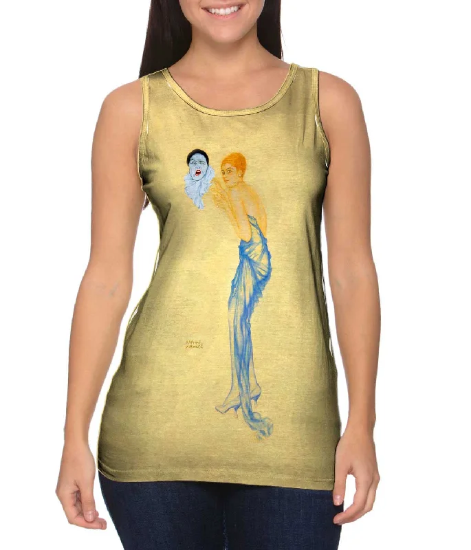 Plus Size Women's Embroidered Tank Tops in Boho StylesRaphael Kirchner - "Anger"