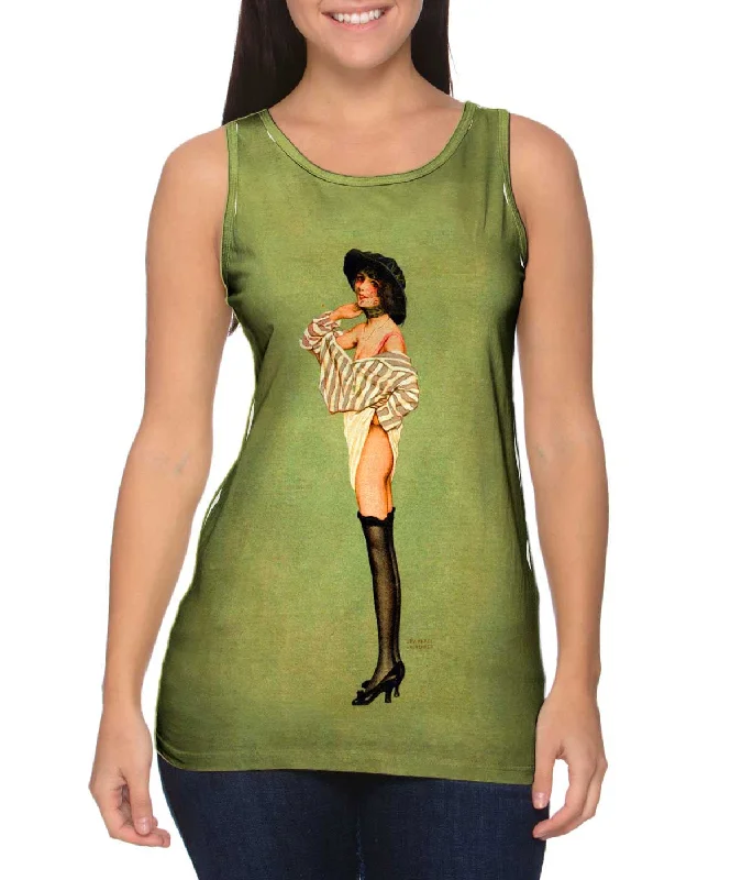 Women's Longline Tank Tops with Abstract PrintsRaphael Kirchner - "Premiere Veil"