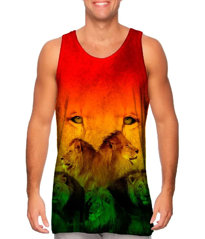 Women's Spaghetti Strap Tank Tops with Geometric PatternsRasta Lion Pack