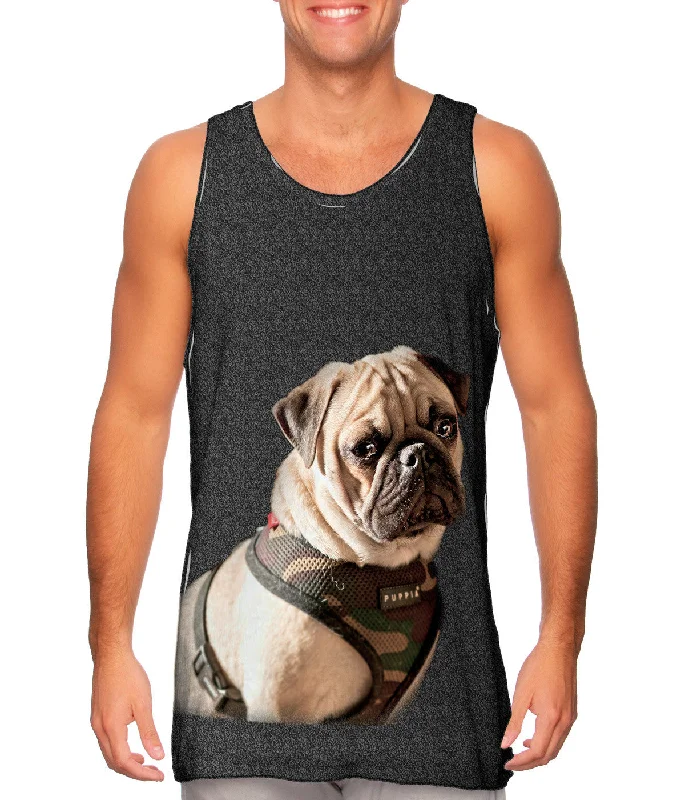 Plus Size Women's Criss - Cross Back Tank Tops in Neon ColorsReady For Trouble Pug