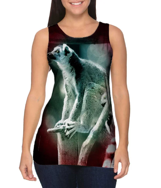 V - Neck Women's Moisture - Wicking Tank Tops for RunningRed Bubble Lemur