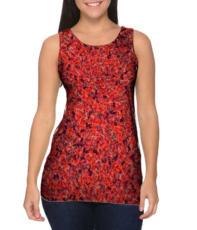 Women's Spaghetti Strap Tank Tops with Geometric PatternsRed Grapes