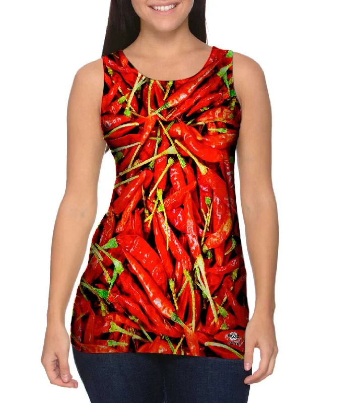 Plus Size Women's Criss - Cross Back Tank Tops in Neon ColorsRed Hot Chili Peppers