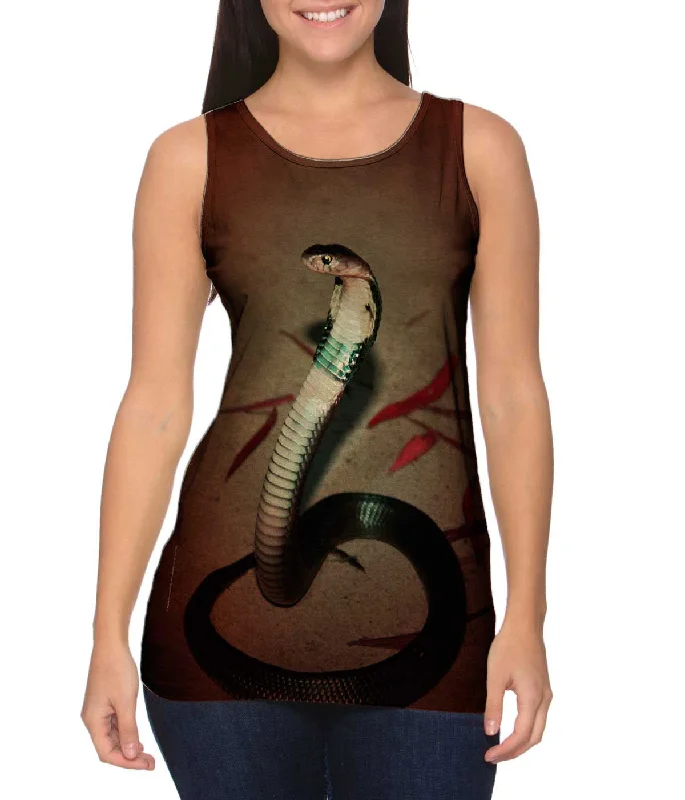 V - Neck Women's Moisture - Wicking Tank Tops for RunningRed Leaf Cobra