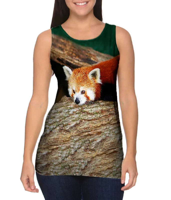 Plus Size Women's Puff - Sleeve Tank Tops in Pastel HuesRed Panda Wonder