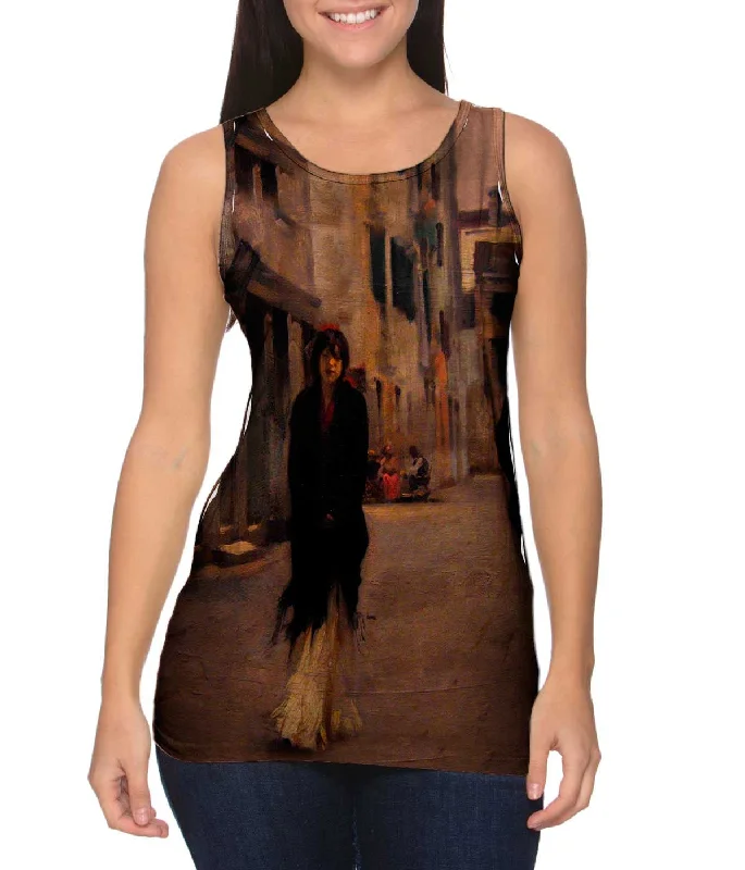 Plunge Neck Women's Seamless Tank Tops for a Smooth FitSargent -"Street in Venice II" (1882)