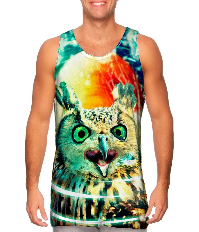 V - Neck Women's Moisture - Wicking Tank Tops for RunningScream Owl