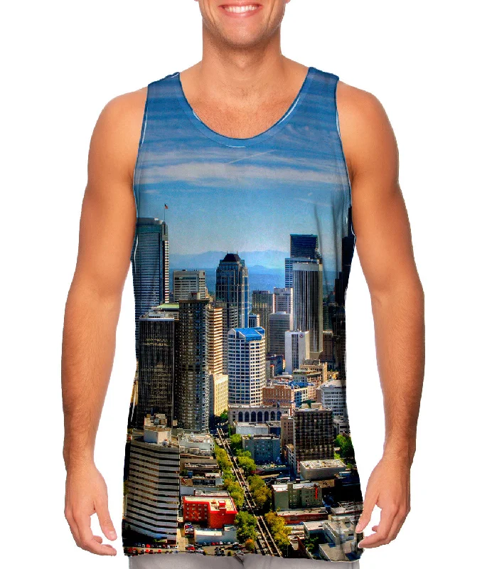 Mock Neck Women's Performance Tank Tops for CyclingSeattle City