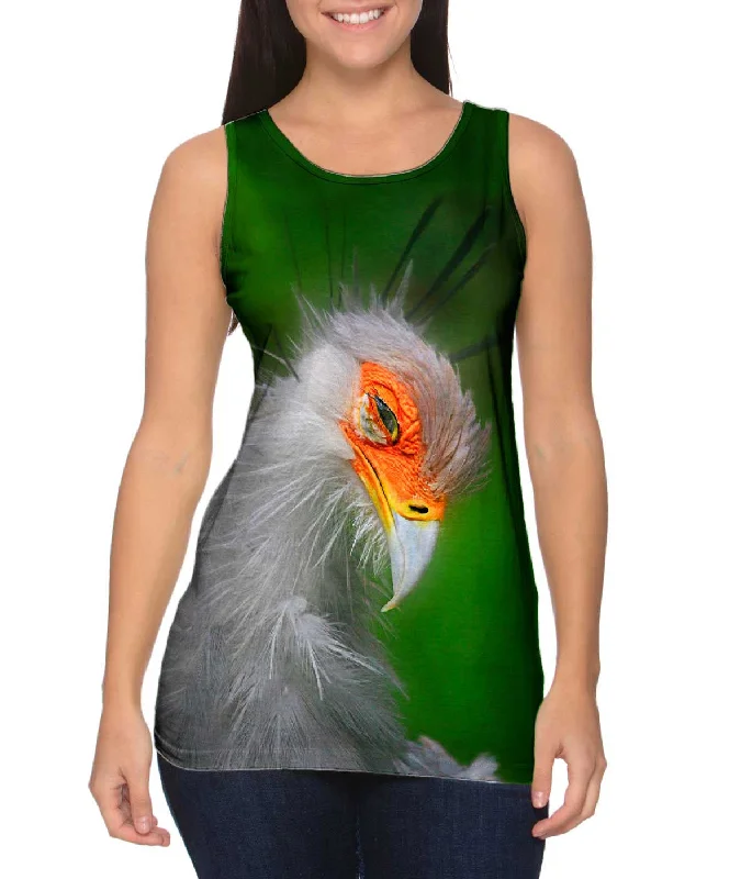 Plus Size Women's Puff - Sleeve Tank Tops in Pastel HuesSectetary Bird