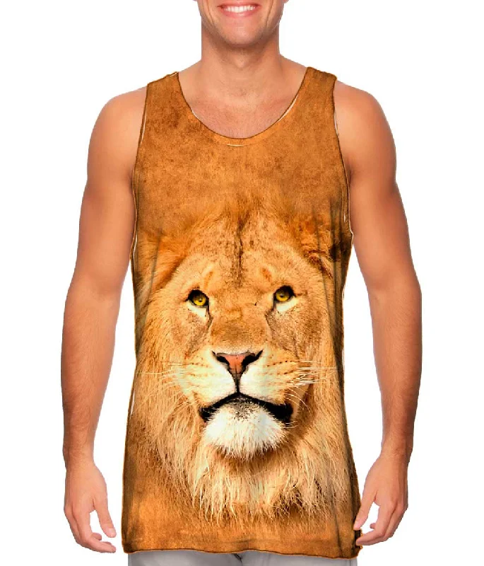 High - Neck Women's Silk Blend Tank Tops for a Luxurious FeelSerious Lion Pose