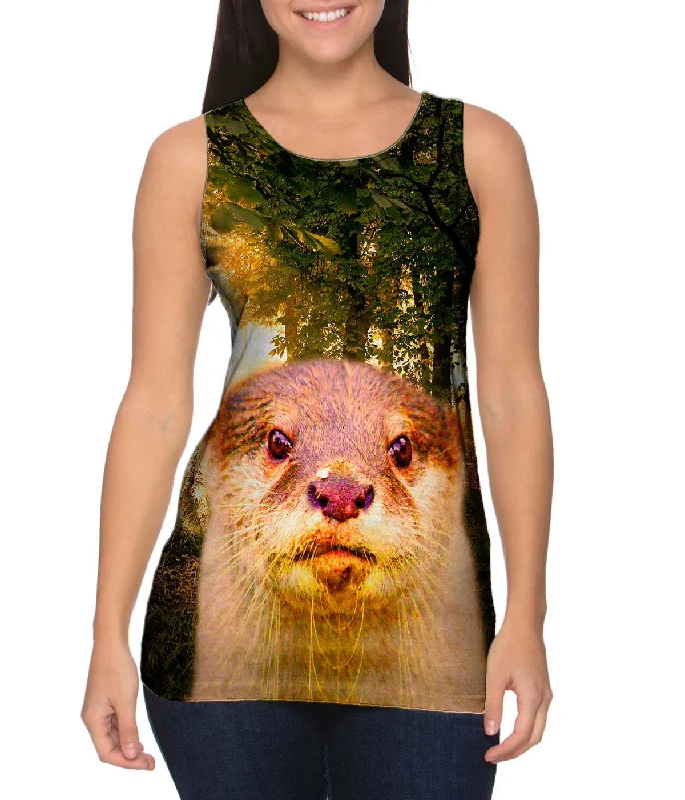 Women's Longline Tank Tops with Abstract PrintsSerious Otter