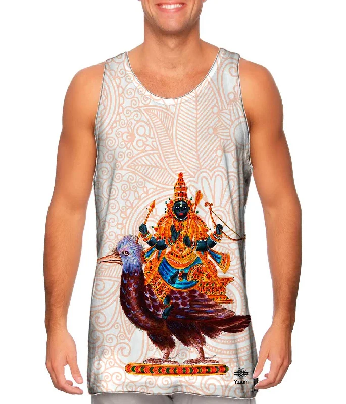 Plus Size Women's Embroidered Tank Tops in Boho StylesShani - "Shani Graha" (1842)