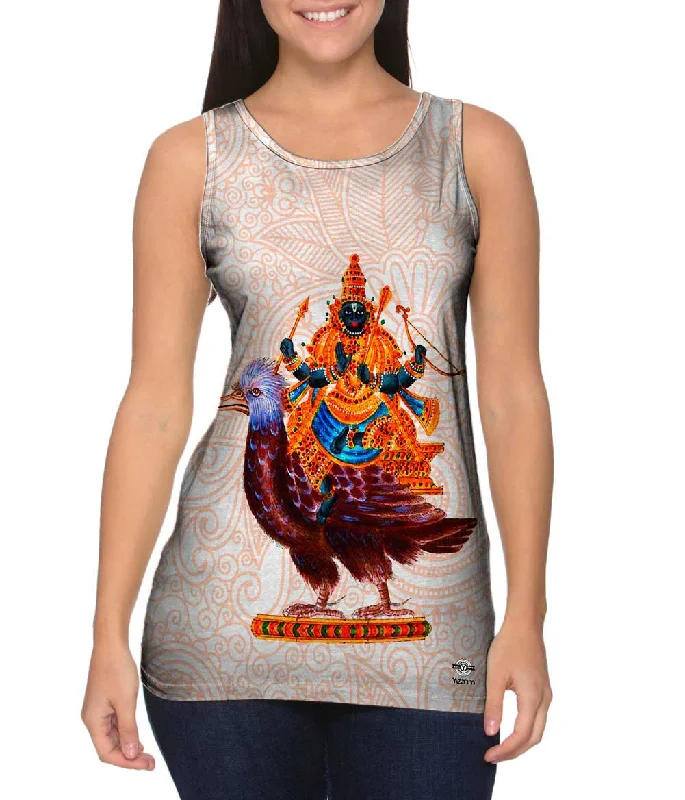 Mock Neck Women's Performance Tank Tops for CyclingShani - "Shani Graha" (1842)