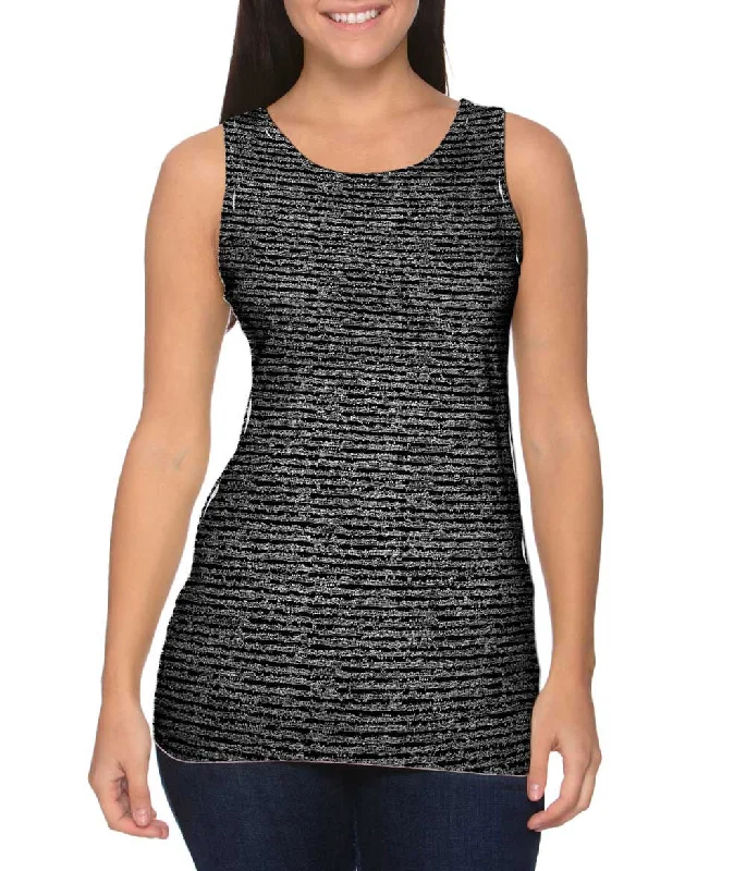 Women's Longline Tank Tops with Abstract PrintsSheet Music Notes - "Ludwig Van Beethoven"