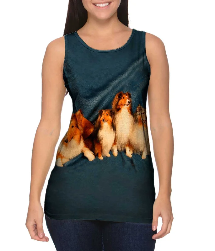 V - Neck Women's Moisture - Wicking Tank Tops for RunningSheltie Clan