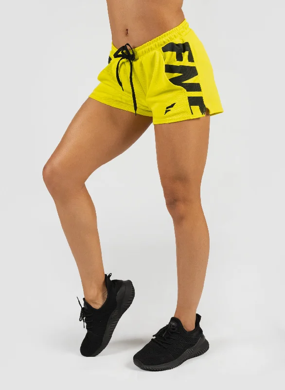 Embroidered Women Shorts with Intricate DesignsWOMEN'S TEK TRAINING SHORTS - NEON