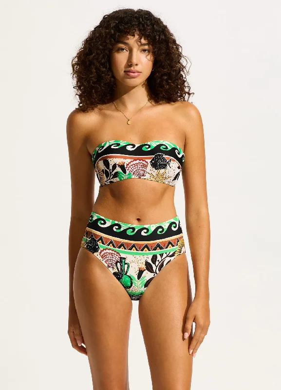 Monokini - style bikini with a unique one - piece - meets - bikini designAtlantis High Waisted Bikini Bottom - Ecru