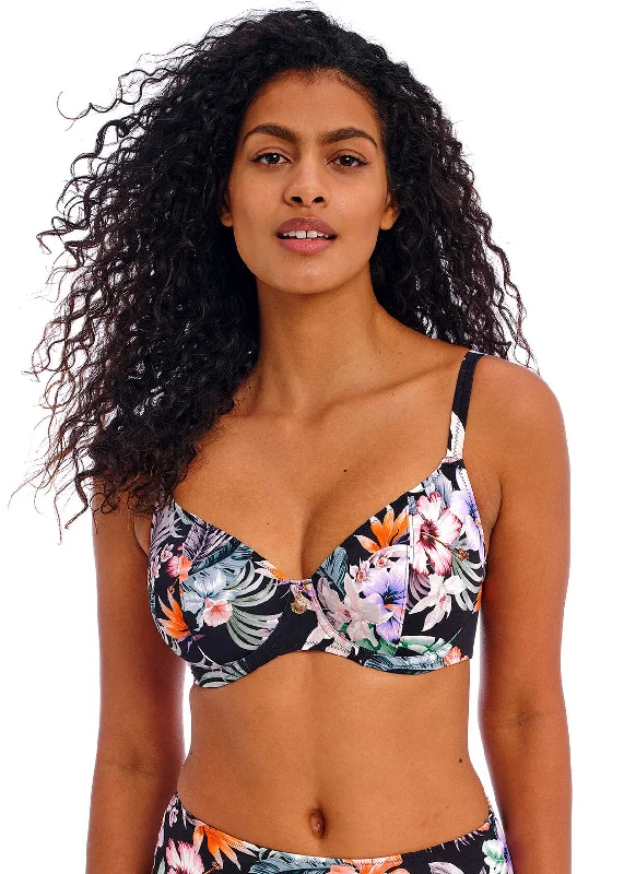 String bikini for a minimalistic and sexy beach styleKamala Bay Underwire Plunge Bikini Top In Midnight